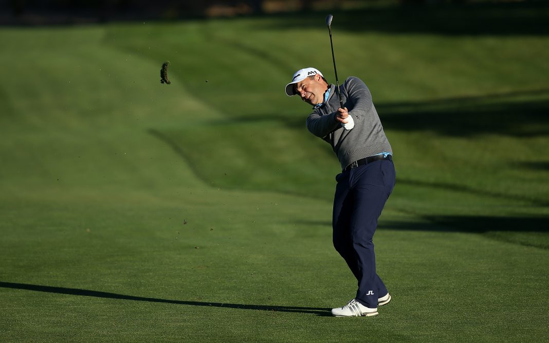 TARRAGONA, SPAIN - NOVEMBER 12: Simon Khan of England in action during the second round of the European Tour Qualifying School Final Stage at Lumine Golf Club on November 12, 2017 in Tarragona, Spain. (Photo by Jan Kruger/Getty Images)