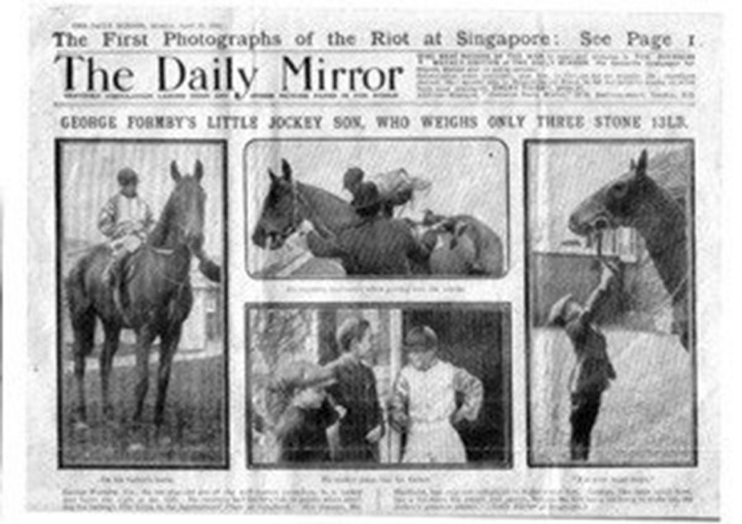 George Formby as a jockey at Lingfield in 1915.