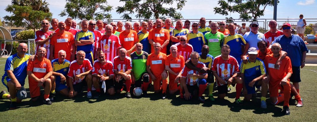 The 2019 Los Montesinos walking football tournament teams, Monte Mentals A and B, AFC Blackpool senior Seasiders, Hondon and Entre Naranjos.