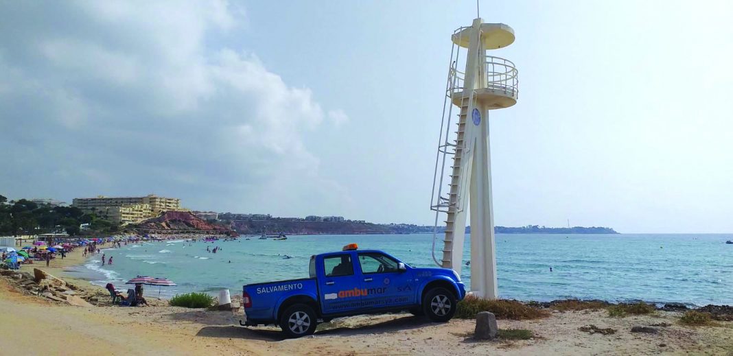 The tower at La Glea beach lies empty