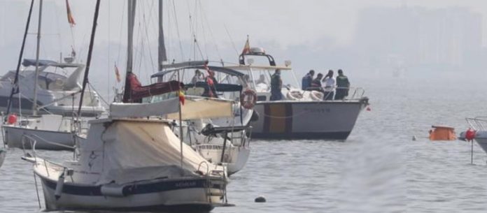 The scene of the crash close to the yacht club in Santiago de la Ribera