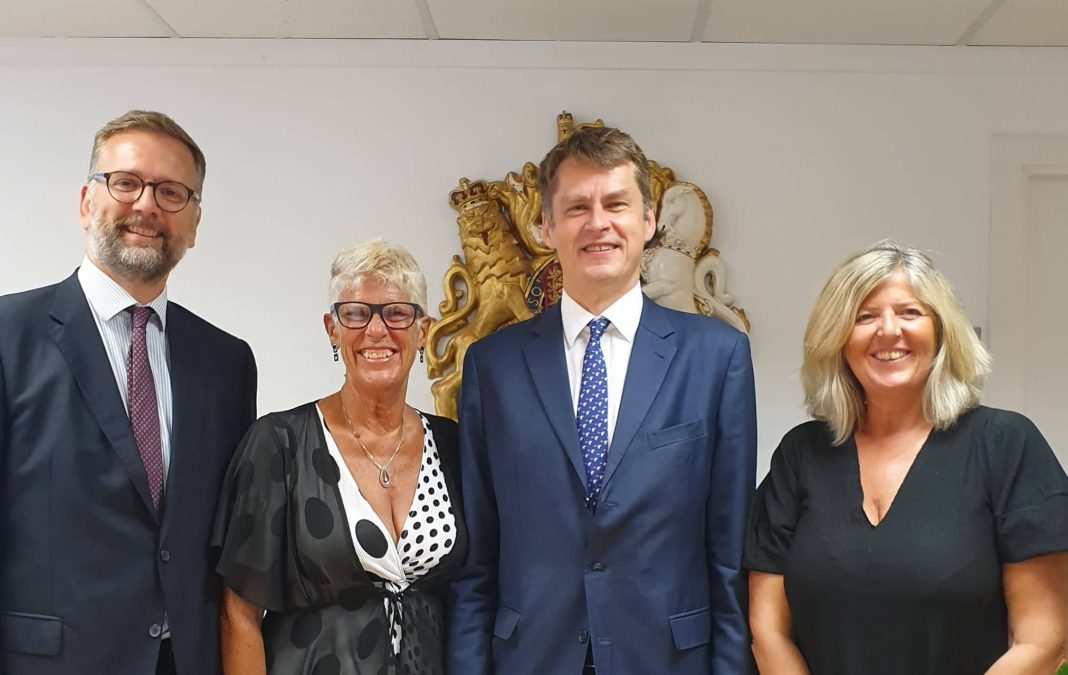 (left to right): Lloyd Milen, British Consul General; Sue Wilson, Bremain in Spain; HMA Hugh Elliott; Debbi Wilson, Brexpats – Hear our Voice