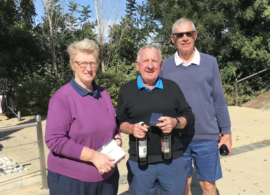 Photograph from L to R. Janice O'Brien, Ray Housley, Mike Davies,.