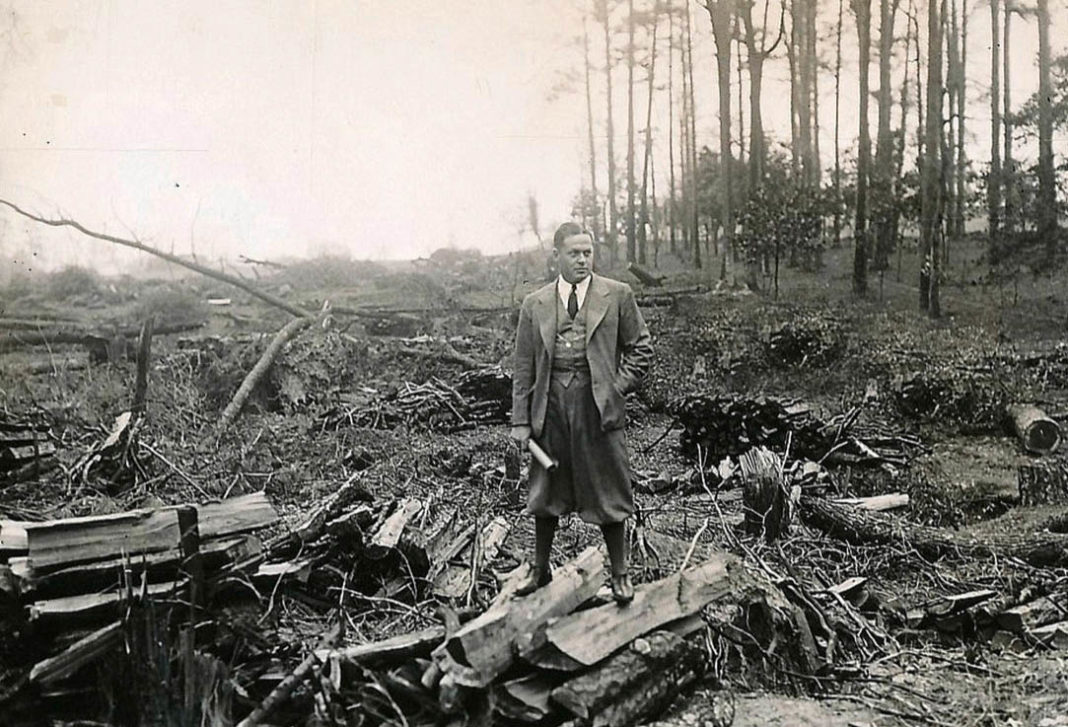 Bobby Jones in the apple orchard that was to become Augusta National.