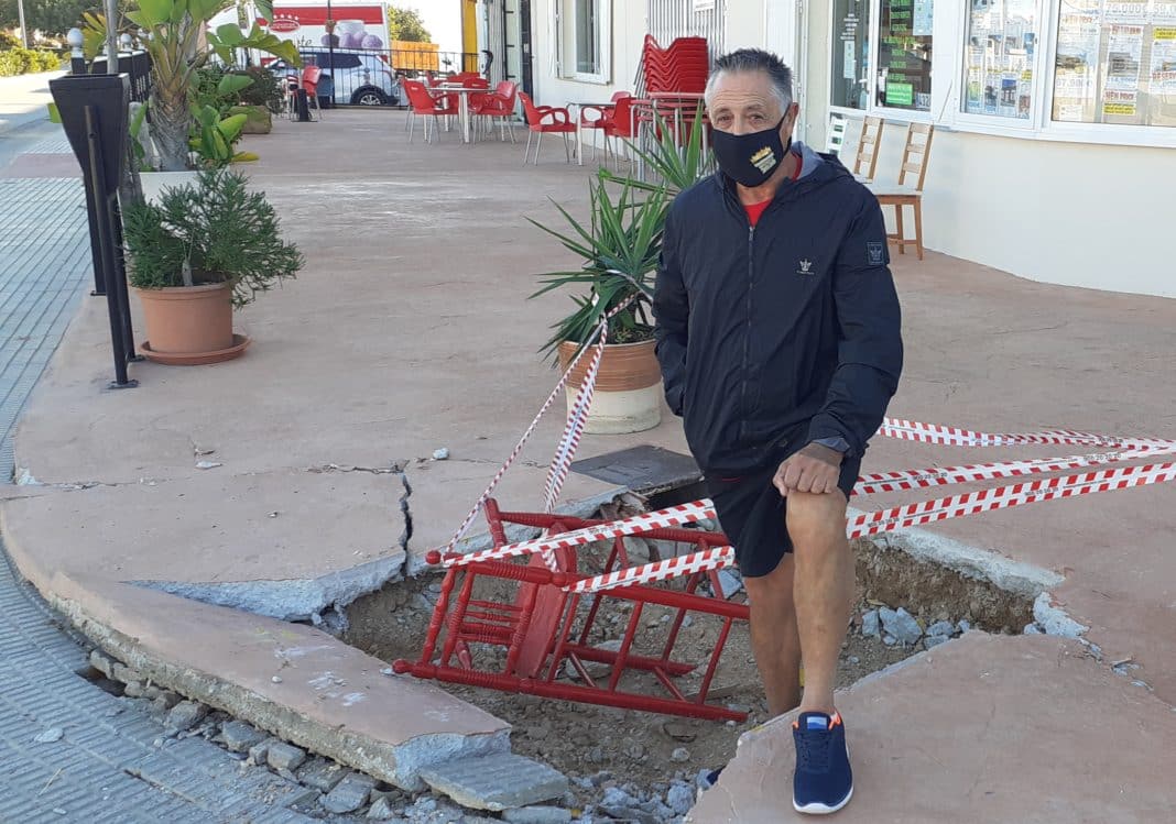 Neil Kendall: ATM cash machine was stolen twice on La Herrada. Photo: Andrew Atkinson.