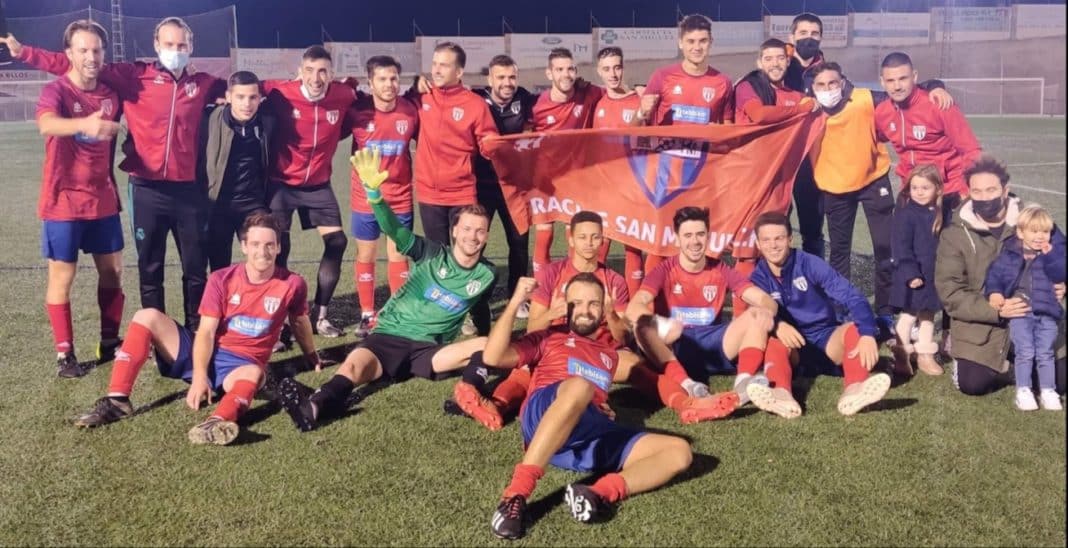 Racing San Miguel celebrate after 2-0 win against CF Monnegre de Muxtamel.