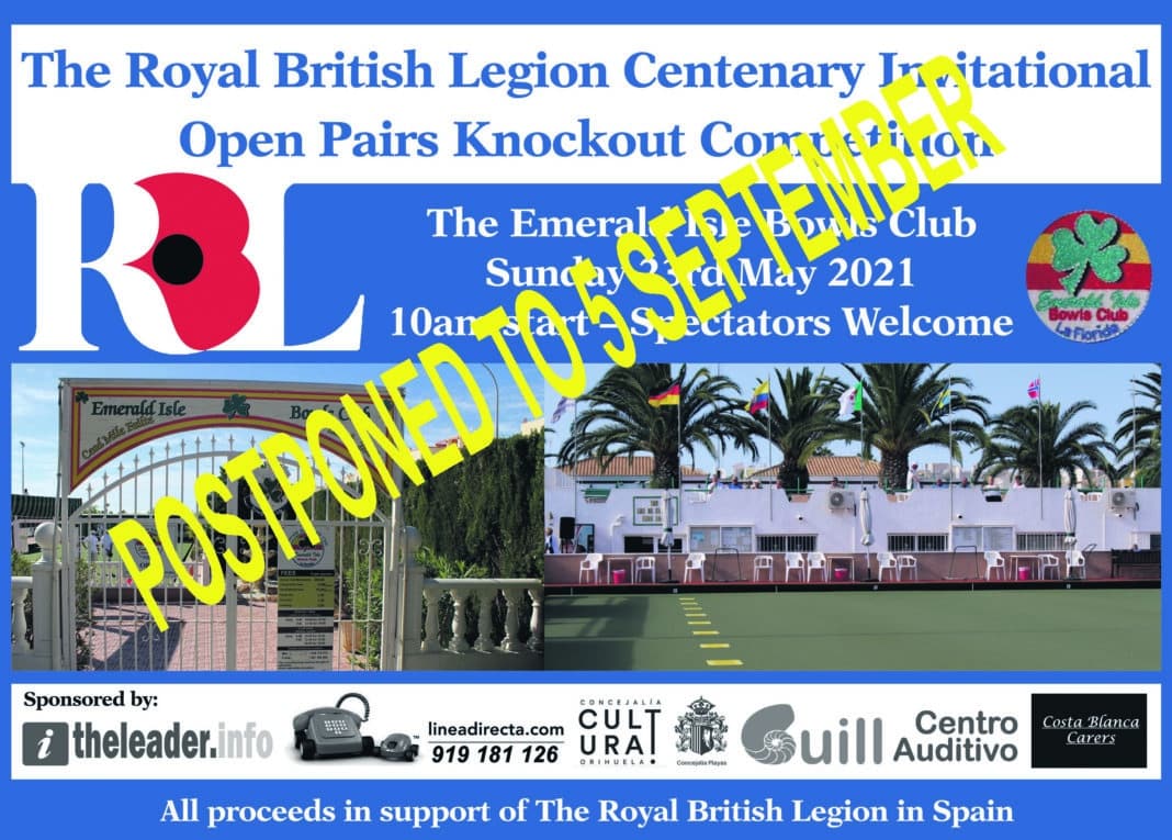 RBL CENTENARY BOWLS POSTPONED