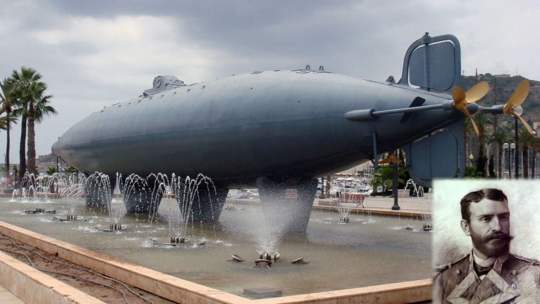 The early designs for this electric submersible vehicle were drawn up by Isaac Peral y Caballero in Cartagena